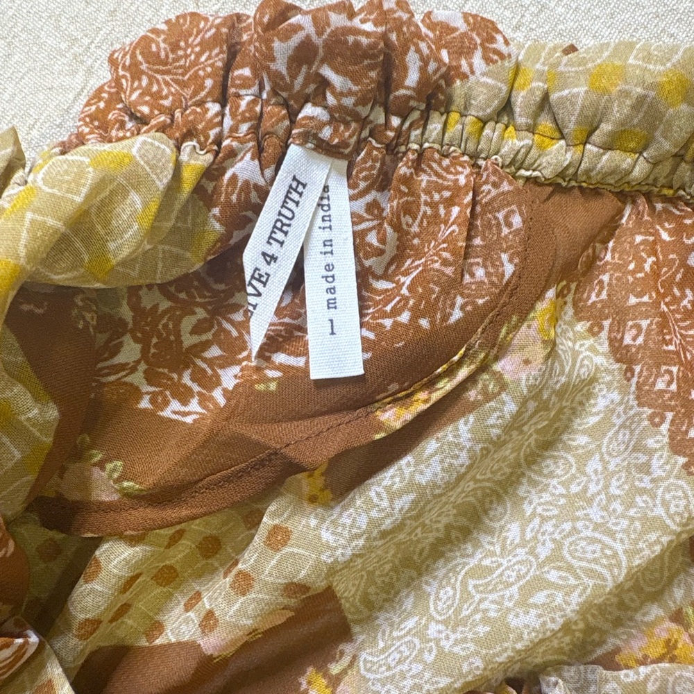 Live 4 Truth Boho Patchwork Off-Shoulder Blouse - image 5